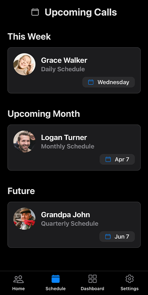 Automatic scheduling animation